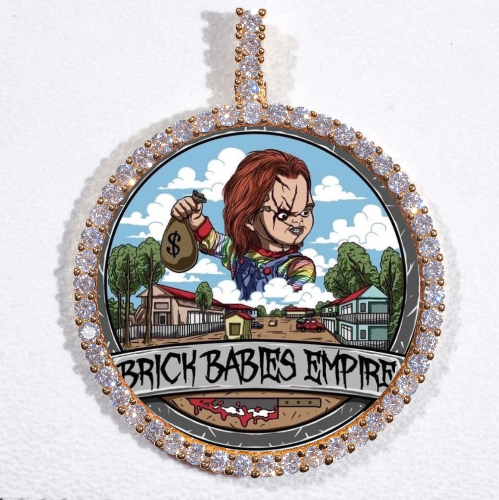 LARGE 3D CIRCLE CUSTOM PICTURE PENDANT