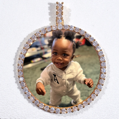 LARGE 3D CIRCLE CUSTOM PICTURE PENDANT