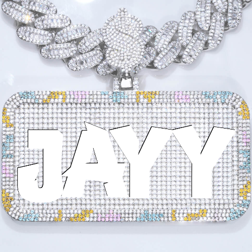 CUSTOM LETTER NECKLACE 3D COLORFUL SQUARE