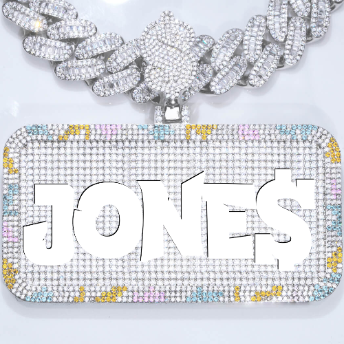 CUSTOM LETTER NECKLACE 3D COLORFUL SQUARE