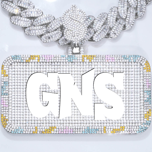 CUSTOM LETTER NECKLACE 3D COLORFUL SQUARE