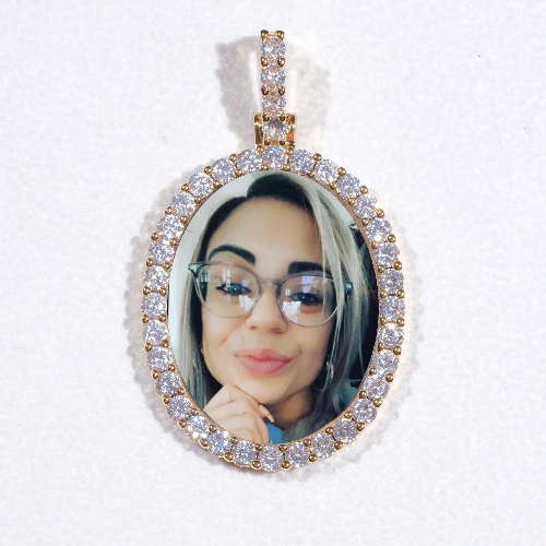 3D Oval Custom Picture Pendant