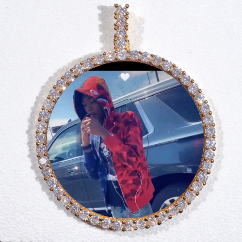 LARGE 3D CIRCLE CUSTOM PICTURE PENDANT