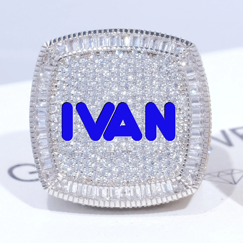CUSTOM LETTER 3D ICED RING