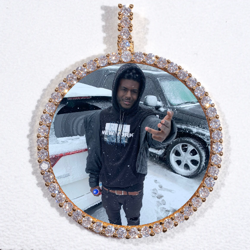 LARGE 3D CIRCLE CUSTOM PICTURE PENDANT