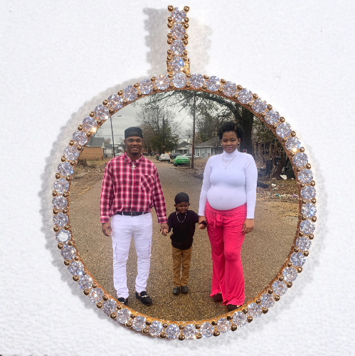 LARGE 3D CIRCLE CUSTOM PICTURE PENDANT