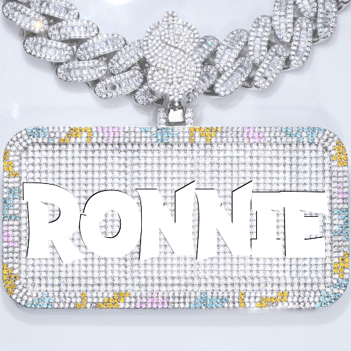 CUSTOM LETTER NECKLACE 3D COLORFUL SQUARE