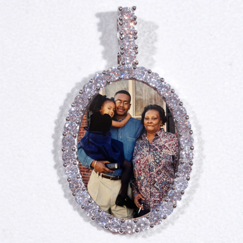 Large 3D Oval Custom Picture Pendant