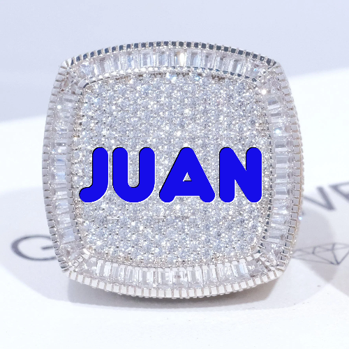 CUSTOM LETTER 3D ICED RING