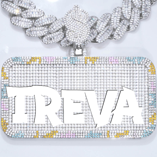 CUSTOM LETTER NECKLACE 3D COLORFUL SQUARE