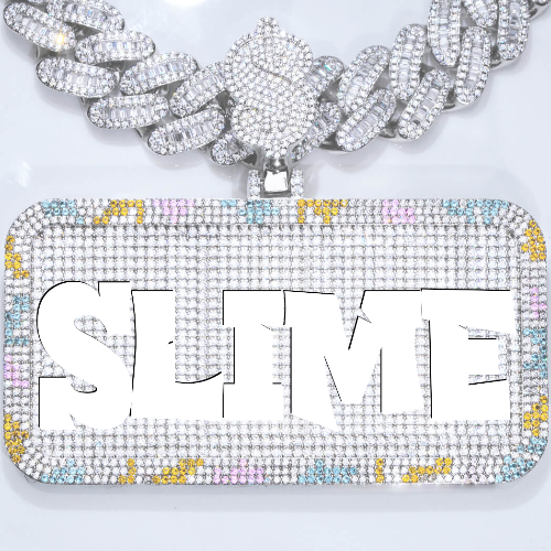 CUSTOM LETTER NECKLACE 3D COLORFUL SQUARE
