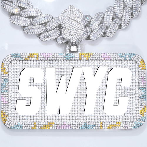 CUSTOM LETTER NECKLACE 3D COLORFUL SQUARE