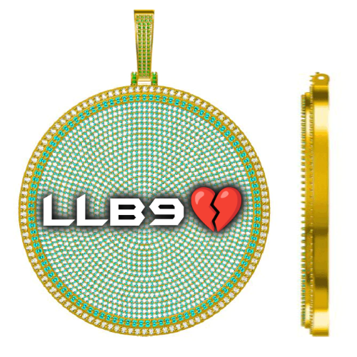 CUSTOM LETTER NECKLACE 3D BIG DISC