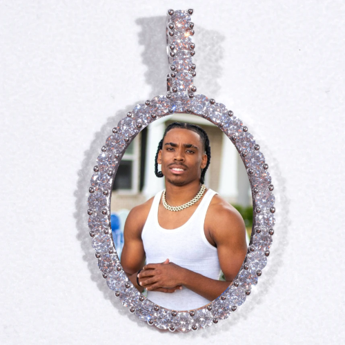 Large 3D Oval Custom Picture Pendant