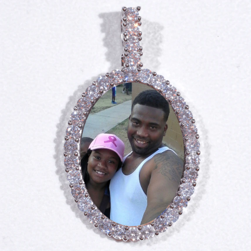 Large 3D Oval Custom Picture Pendant