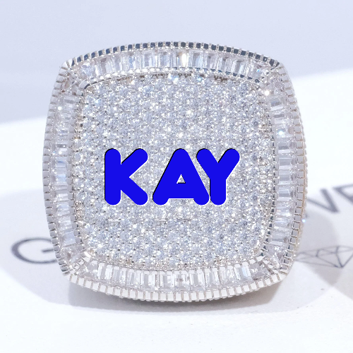 CUSTOM LETTER 3D ICED RING