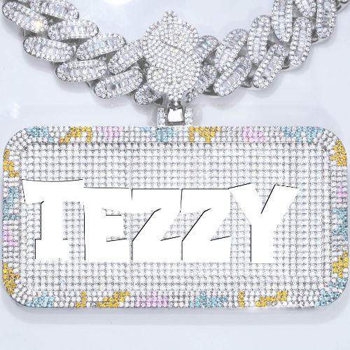 CUSTOM LETTER NECKLACE 3D COLORFUL SQUARE