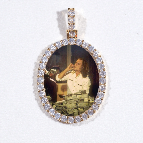 3D Oval Custom Picture Pendant