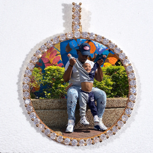 LARGE 3D CIRCLE CUSTOM PICTURE PENDANT