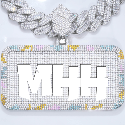 CUSTOM LETTER NECKLACE 3D COLORFUL SQUARE