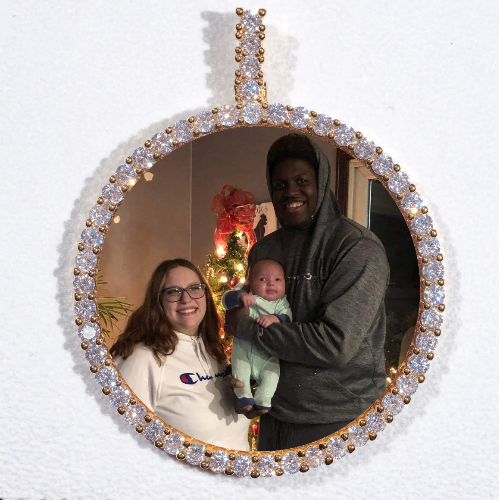 LARGE 3D CIRCLE CUSTOM PICTURE PENDANT