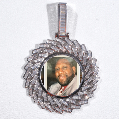 Large 3D Baguette Custom Picture Pendant