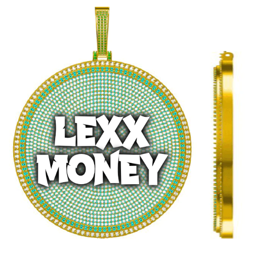 CUSTOM LETTER NECKLACE 3D BIG DISC