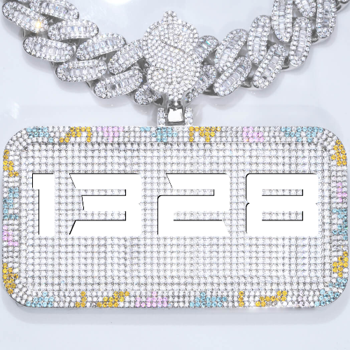 CUSTOM LETTER NECKLACE 3D COLORFUL SQUARE