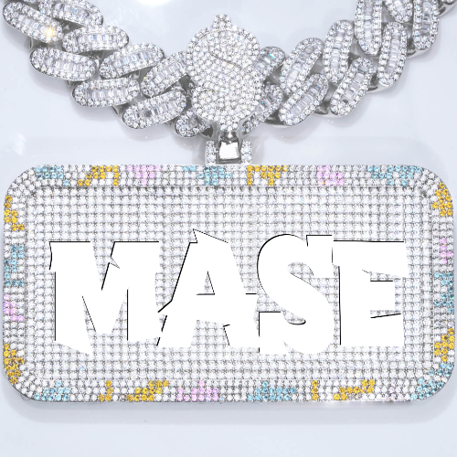 CUSTOM LETTER NECKLACE 3D COLORFUL SQUARE