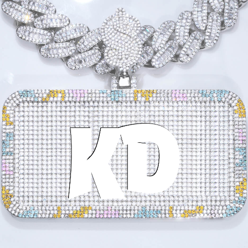 CUSTOM LETTER NECKLACE 3D COLORFUL SQUARE