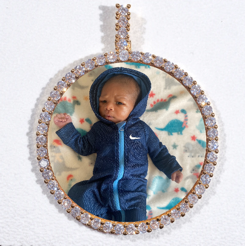 LARGE 3D CIRCLE CUSTOM PICTURE PENDANT