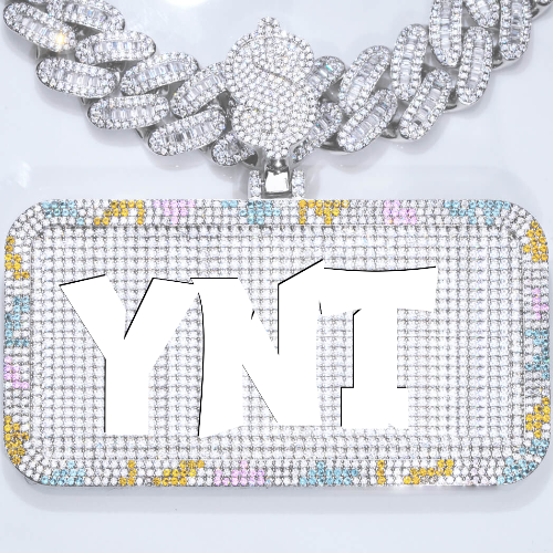 CUSTOM LETTER NECKLACE 3D COLORFUL SQUARE