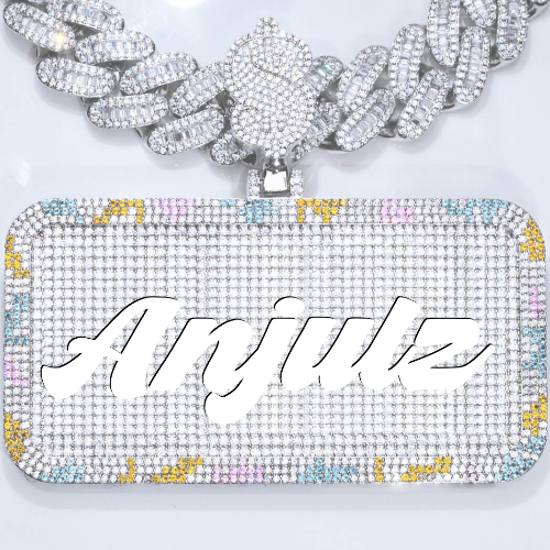 CUSTOM LETTER NECKLACE 3D COLORFUL SQUARE