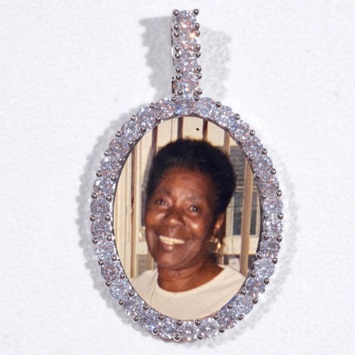 Large 3D Oval Custom Picture Pendant