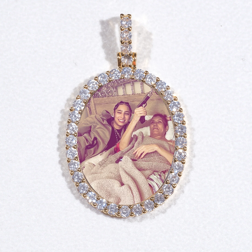 3D Oval Custom Picture Pendant