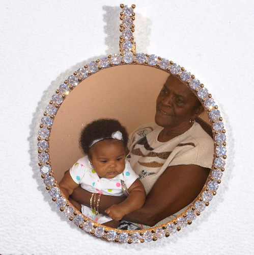 LARGE 3D CIRCLE CUSTOM PICTURE PENDANT