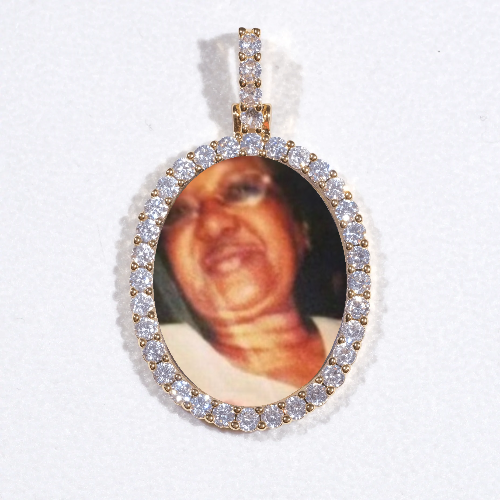 3D Oval Custom Picture Pendant