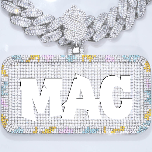 CUSTOM LETTER NECKLACE 3D COLORFUL SQUARE