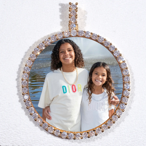 LARGE 3D CIRCLE CUSTOM PICTURE PENDANT