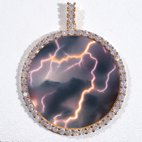 LARGE 3D CIRCLE CUSTOM PICTURE PENDANT