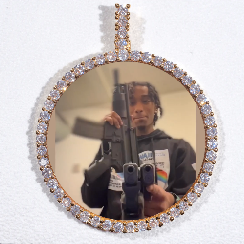 LARGE 3D CIRCLE CUSTOM PICTURE PENDANT