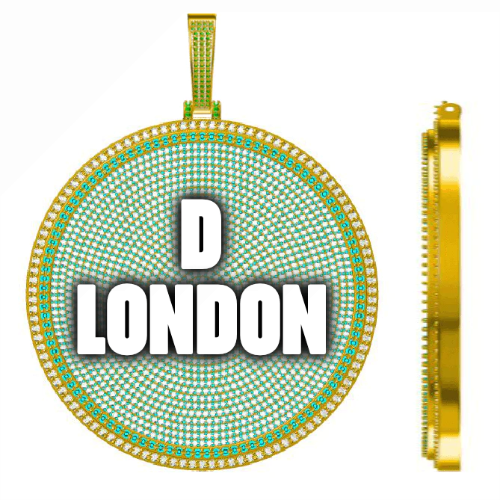 CUSTOM LETTER NECKLACE 3D BIG DISC