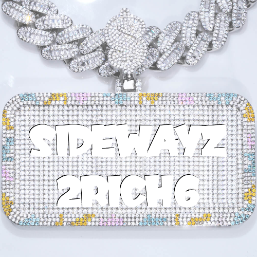 CUSTOM LETTER NECKLACE 3D COLORFUL SQUARE