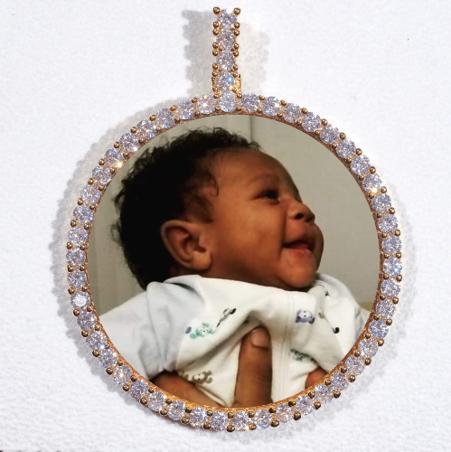 LARGE 3D CIRCLE CUSTOM PICTURE PENDANT