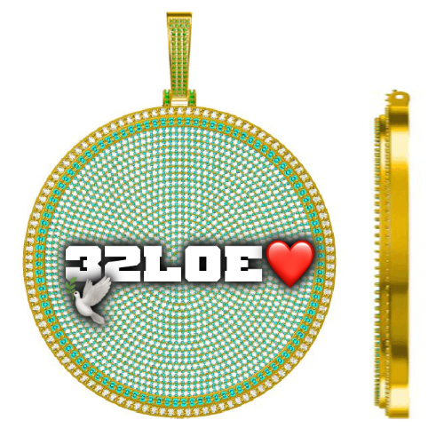 CUSTOM LETTER NECKLACE 3D BIG DISC