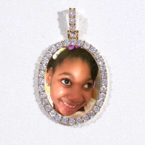 3D Oval Custom Picture Pendant
