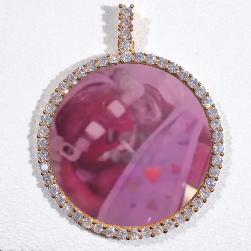 LARGE 3D CIRCLE CUSTOM PICTURE PENDANT