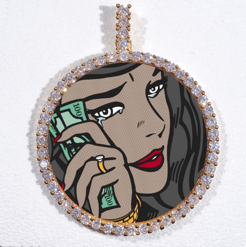 LARGE 3D CIRCLE CUSTOM PICTURE PENDANT