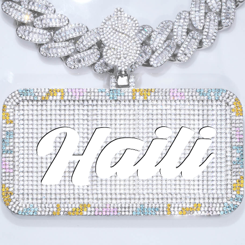 CUSTOM LETTER NECKLACE 3D COLORFUL SQUARE