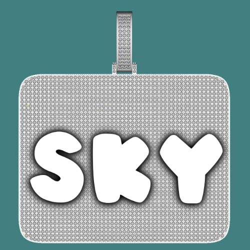 CUSTOM LETTER NECKLACE 3D BIG SQUARE